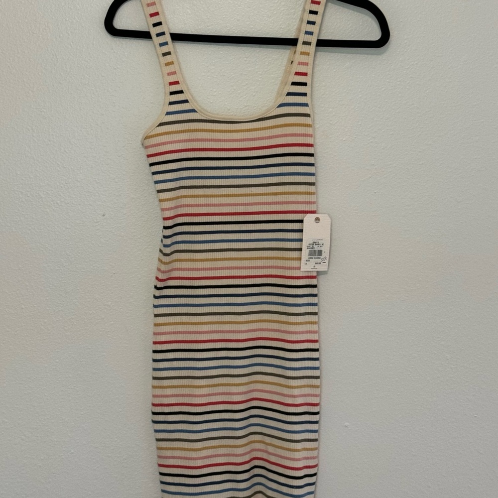 Billabong Mini Dress Size Medium Rainbow Stripes NWT